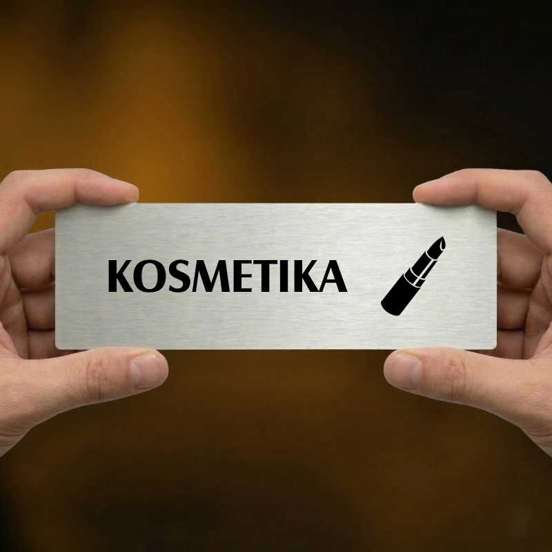 Kosmetika, 240x79mm, stříbrná popiska