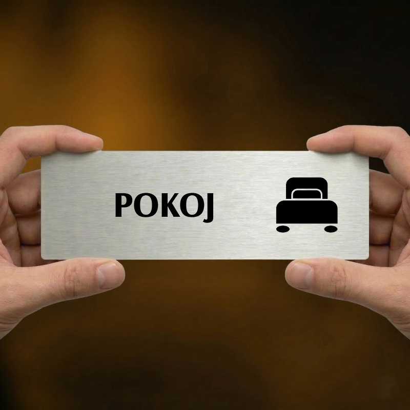 Pokoj, 200x66mm, zlatá popiska s ozdobou uprostřed