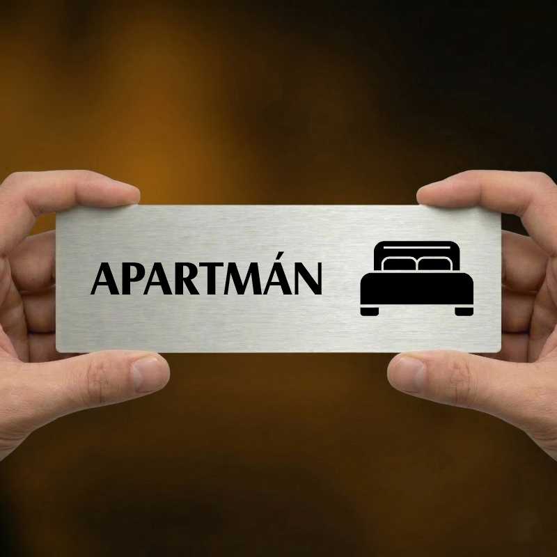 Apartmán, 200x66mm, stříbrná popiska 