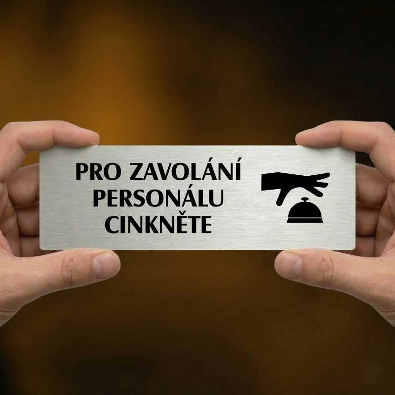 Volání personálu, 240x79mm, stříbrná popiska 