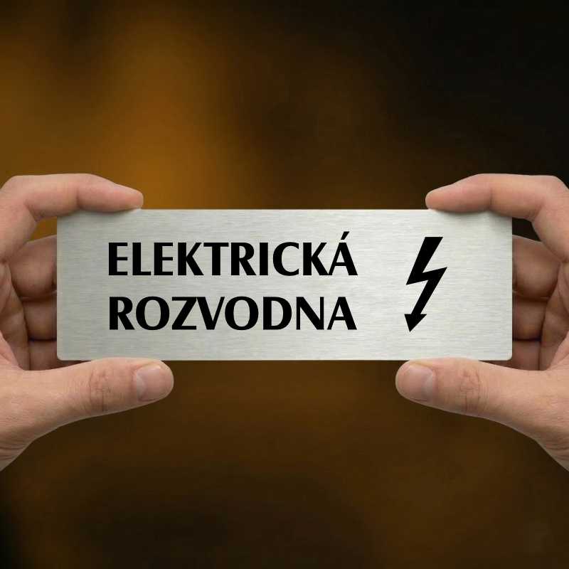 Elektrická rozvodna, 240x79mm, zlatá popiska s rámečkem