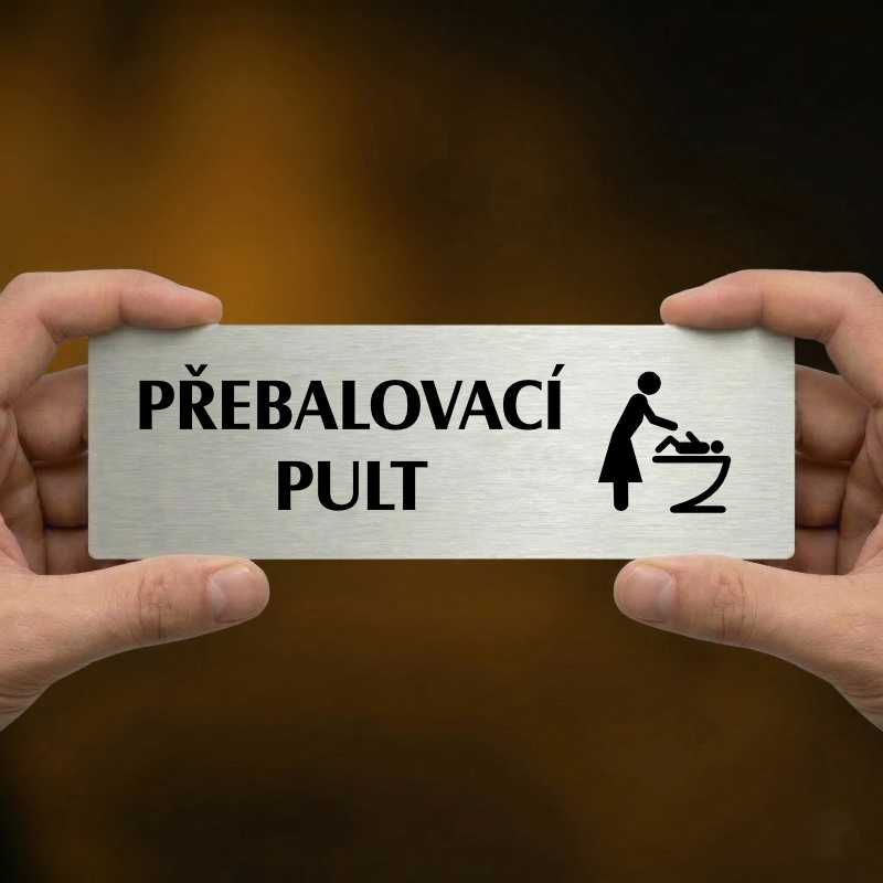 Přebalovací pult, 200x66mm, zlatá popiska 