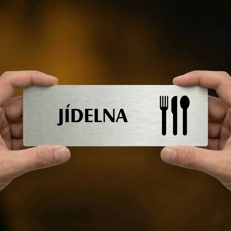 Jídelna, 240x79mm, stříbrná popiska 