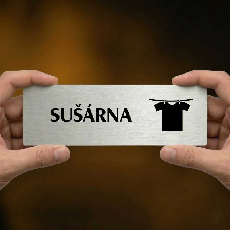 Sušárna, 240x79mm, zlatá popiska s rámečkem