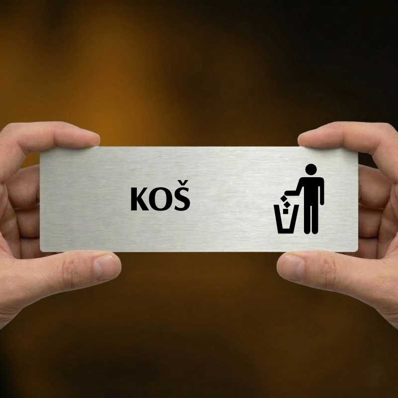 Koš, 240x79mm, stříbrná popiska 