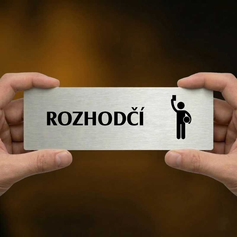 Rozhodčí, 240x79mm, stříbrná popiska 