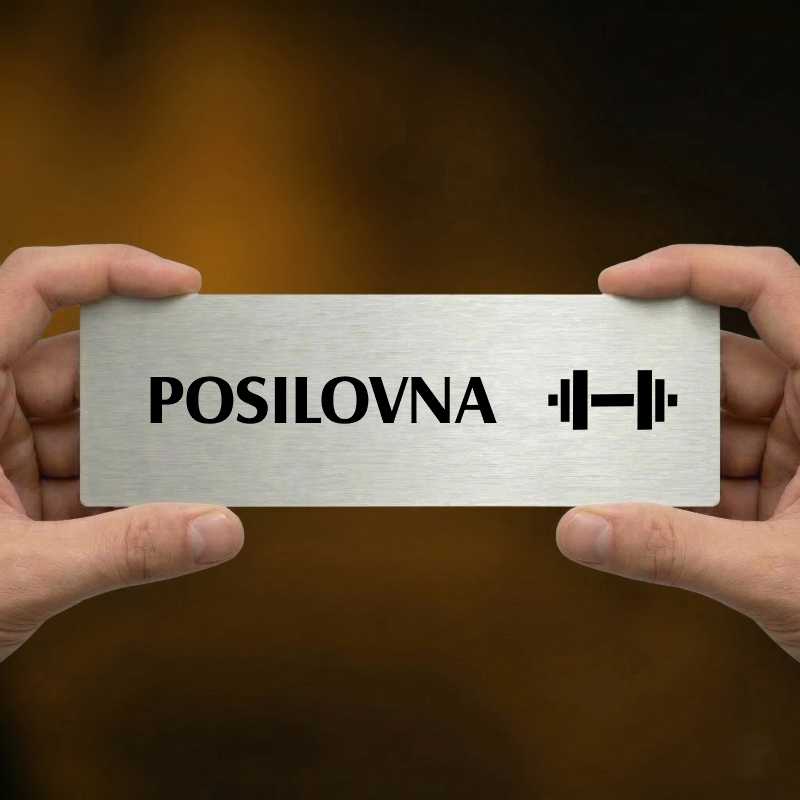 Posilovna, 200x66mm, stříbrná popiska 