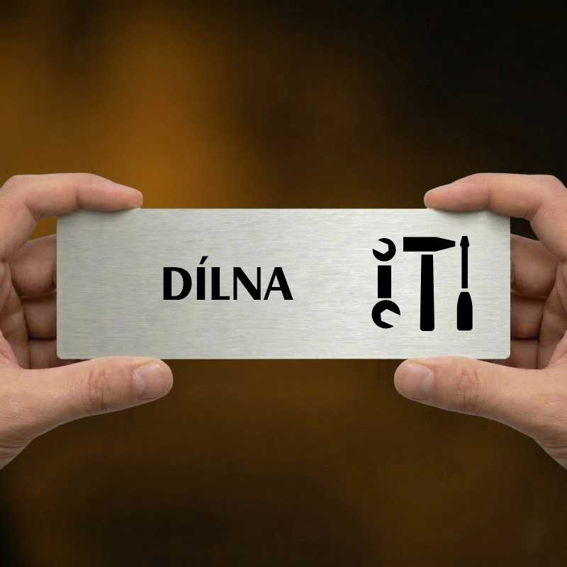 Dílna, 200x66mm, stříbrná popiska 