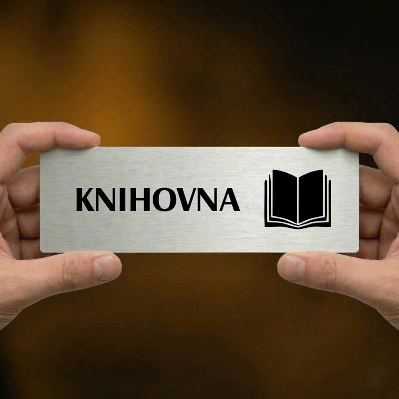 Knihovna, 240x79mm, stříbrná popiska 