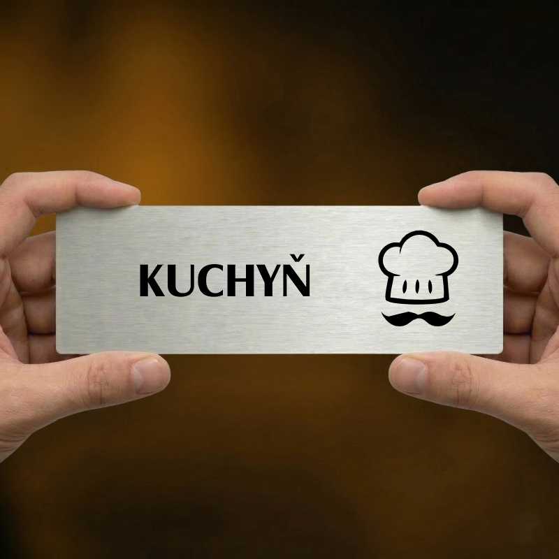 Kuchyň, 240x79mm, zlatá popiska