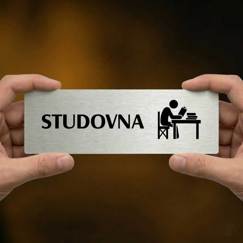 Studovna, 240x79mm, zlatá popiska 