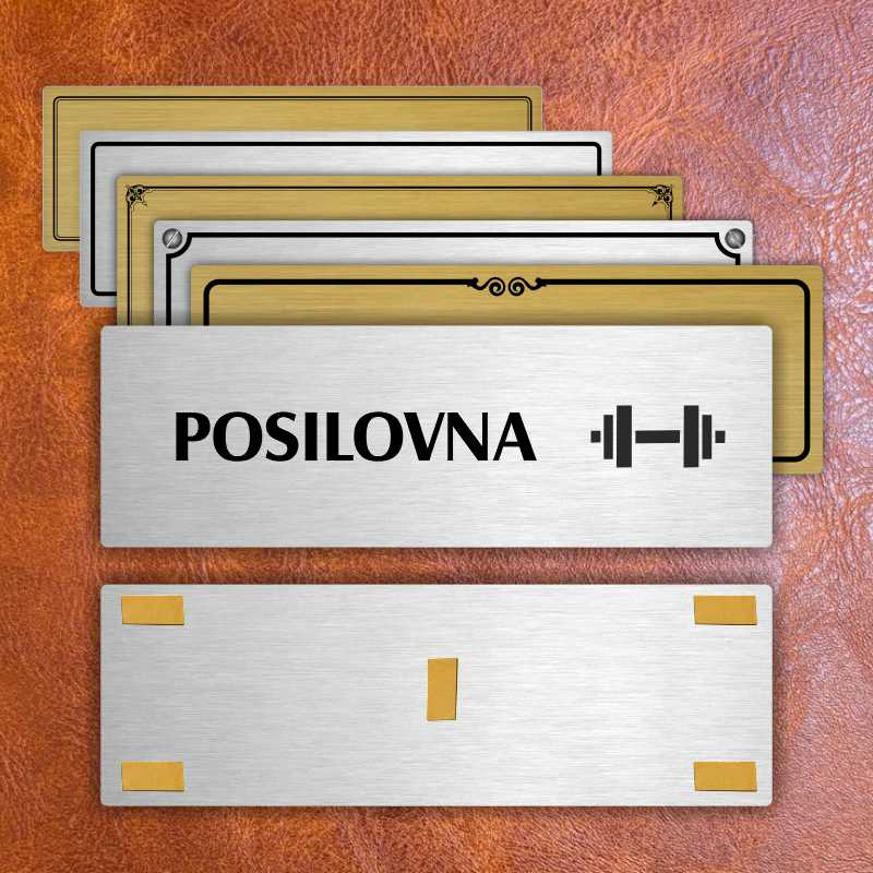 Posilovna, 200x66mm, stříbrná popiska 