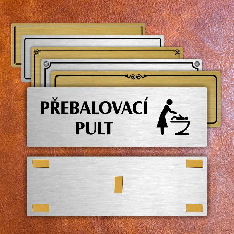Přebalovací pult, 200x66mm, zlatá popiska 
