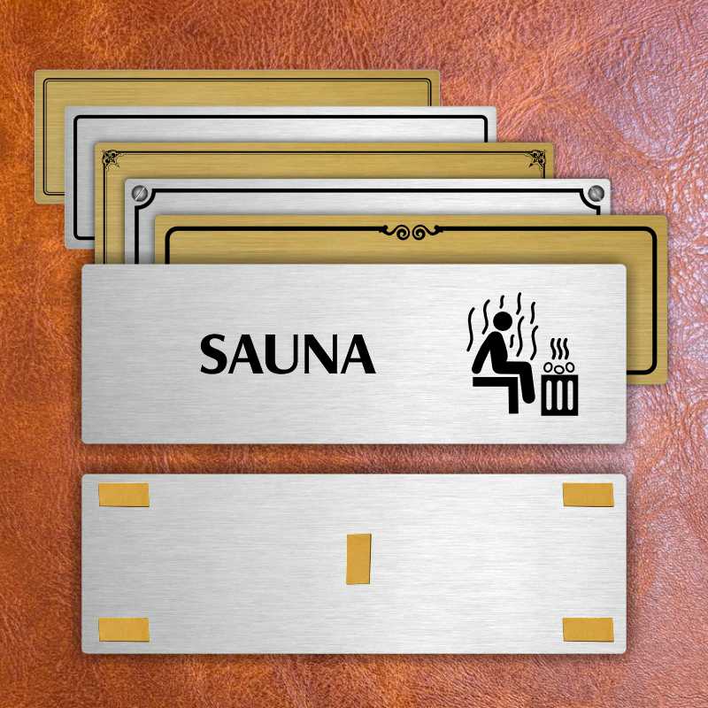 Sauna, 240x79mm, zlatá popiska 
