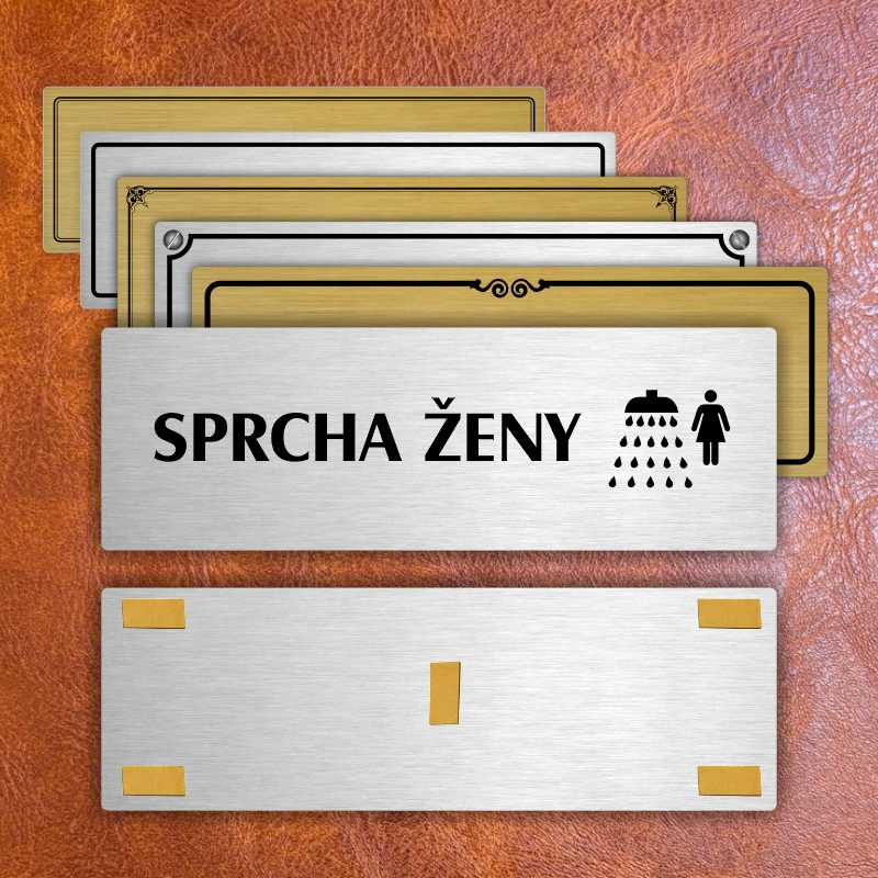 Sprcha ženy, 240x79mm, zlatá popiska 