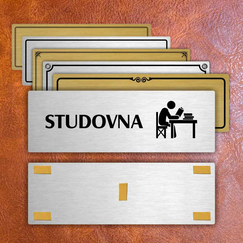 Studovna, 240x79mm, zlatá popiska 