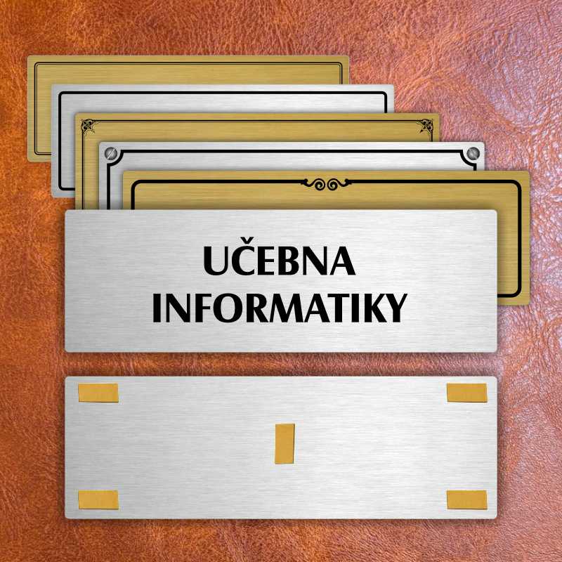 Učebna informatiky, 200x66mm, zlatá popiska 