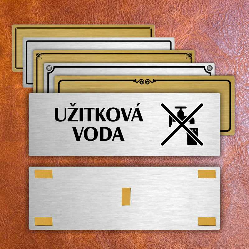 Užitková voda, 240x79mm, zlatá popiska 