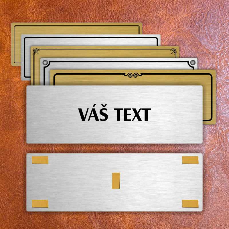 Váš text, 240x79mm, stříbrná popiska 