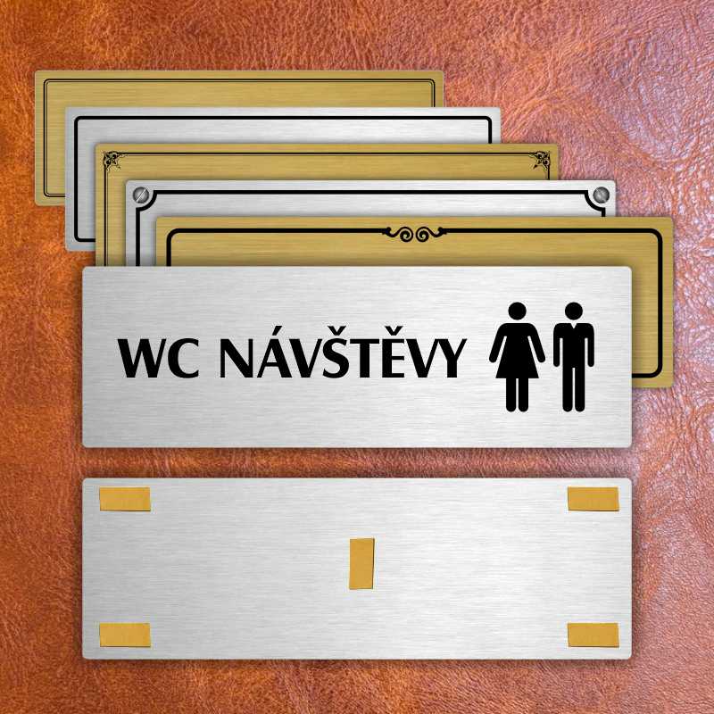 WC návštěvy společné, 240x79mm, zlatá popiska 