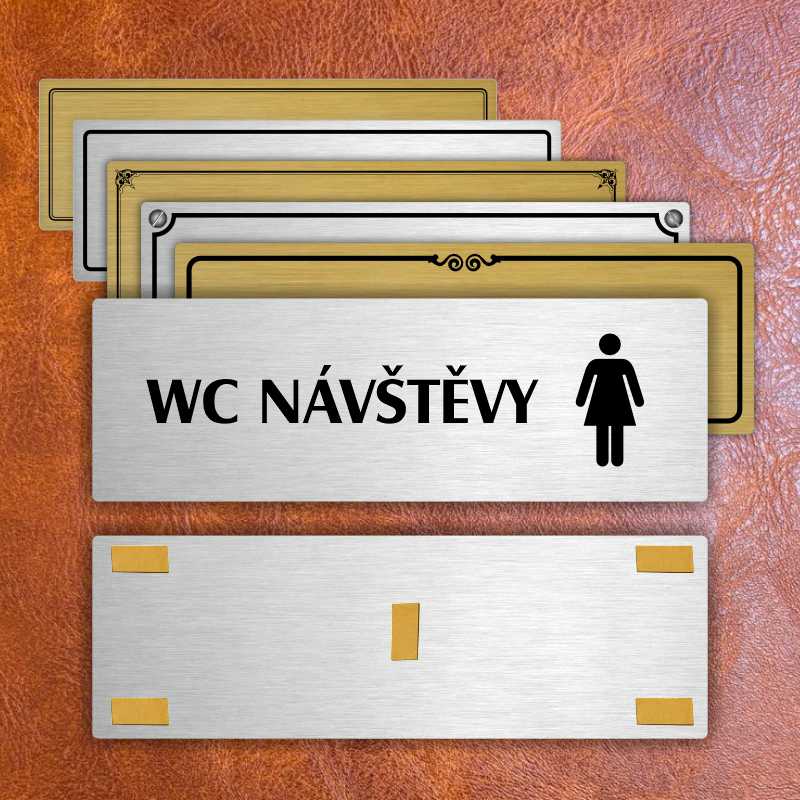WC návštěvy ženy, 240x79mm, zlatá popiska 