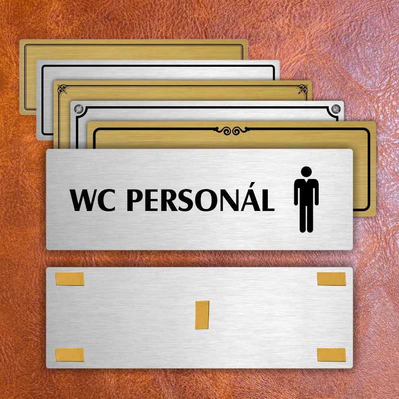 WC personál muži, 240x79mm, stříbrná popiska 
