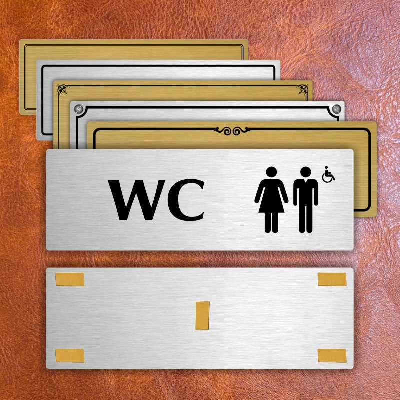 WC společné invalida, 240x79mm, stříbrná popiska 