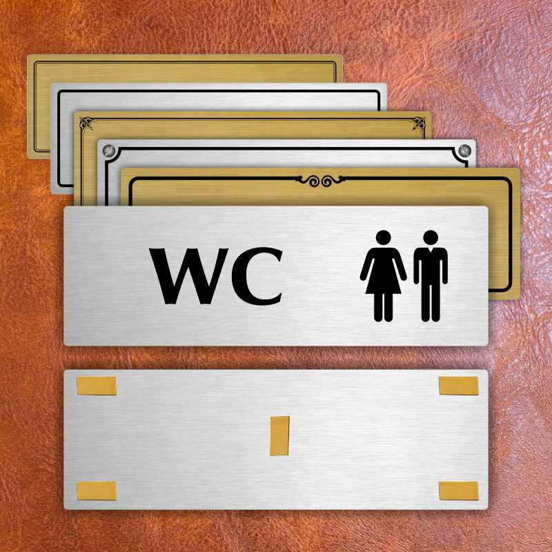 WC společné, 240x79mm, stříbrná popiska 