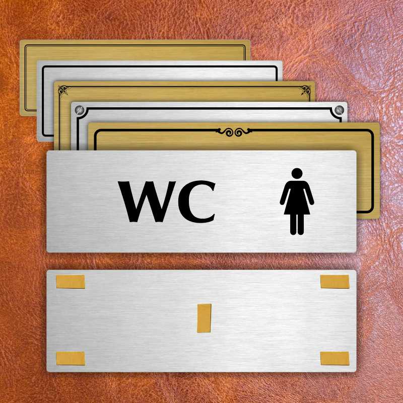 WC ženy, 240x79mm, stříbrná popiska 