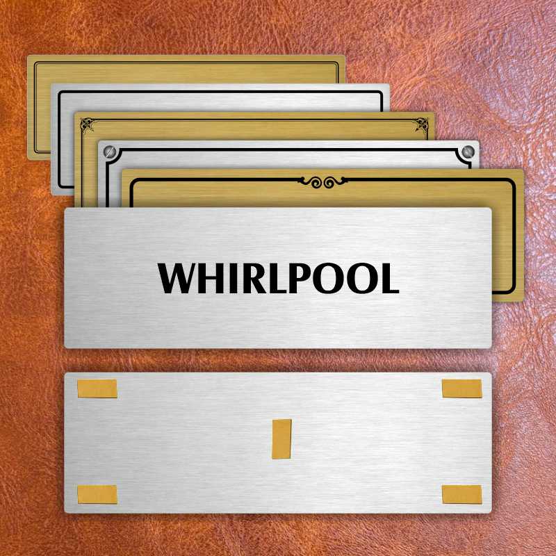Whirlpool, 200x66mm, stříbrná popiska s okrasným rámečkem