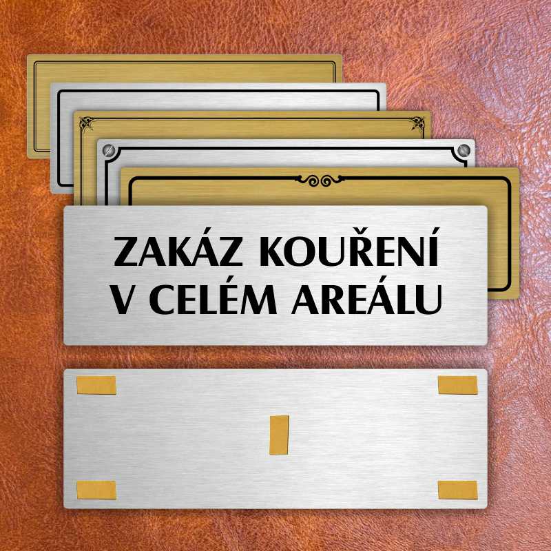 Zákaz kouření, 200x66mm, stříbrná popiska