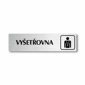 Vyšetřovna, stříbrná cedulka, 180x45mm