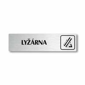 Lyžárna, stříbrná cedulka, 180x45mm