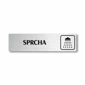 Sprcha, stříbrná cedulka, 180x45mm