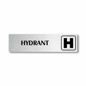 Hydrant, stříbrná cedulka, 180x45mm