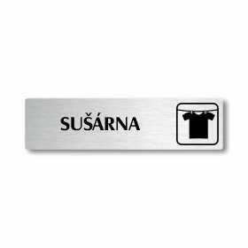 Sušárna, stříbrná cedulka, 180x45mm