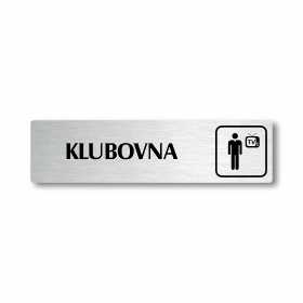 Klubovna, stříbrná cedulka, 180x45mm