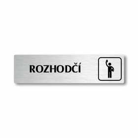 Rozhodčí, stříbrná cedulka, 180x45mm