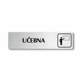 Učebna, stříbrná cedulka, 180x45mm