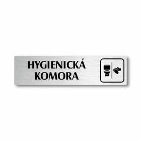 Hygienická komora, stříbrná cedulka, 180x45mm