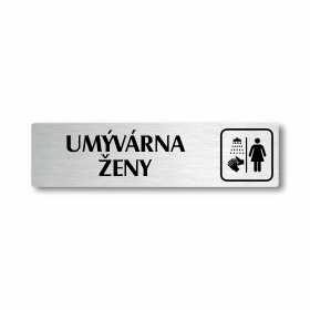Umývárna muži, stříbrná cedulka, 180x45mm
