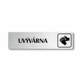 Umývárna, stříbrná cedulka, 180x45mm