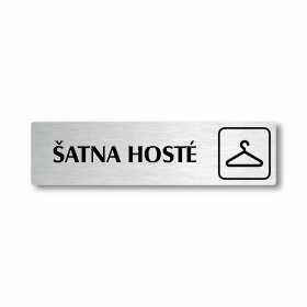 Šatna hosté, stříbrná cedulka, 180x45mm