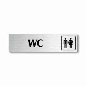 WC společné, stříbrná cedulka, 180x45mm