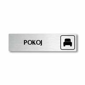 Pokoj, stříbrná cedulka, 180x45mm