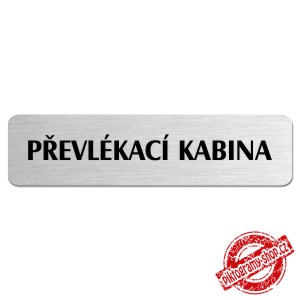 Převlékací kabina, popiska, 180x45mm