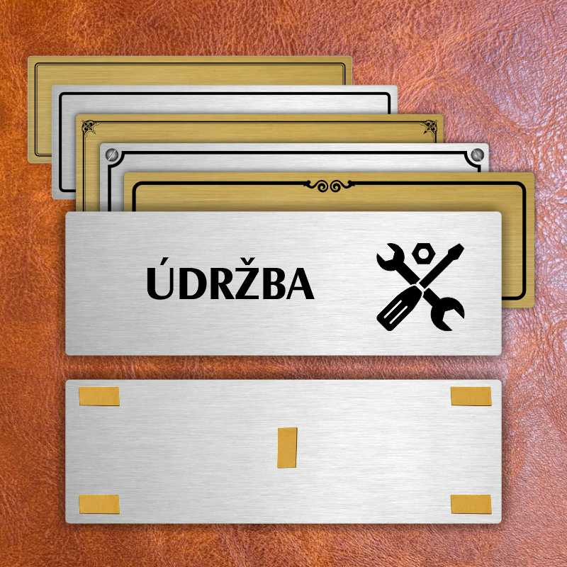 Údržba, 240x79mm, stříbrná popiska s dvojtým rámečkem