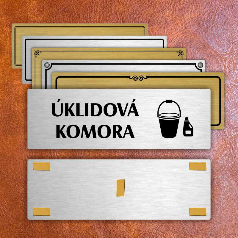 Úklidová komora, 240x79mm, stříbrná popiska