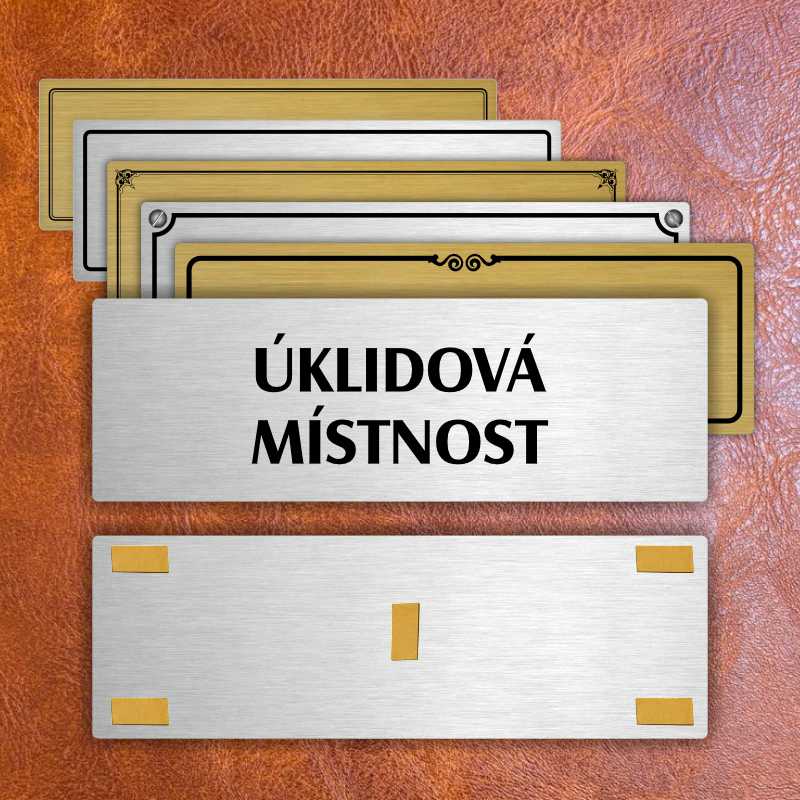 Úklidová místnost, 200x66mm, stříbrná popiska 