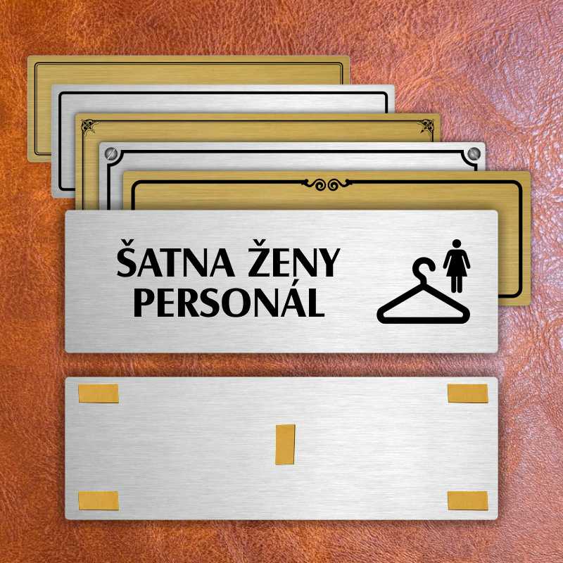 Šatna ženy personál, 240x79mm, zlatá popiska 